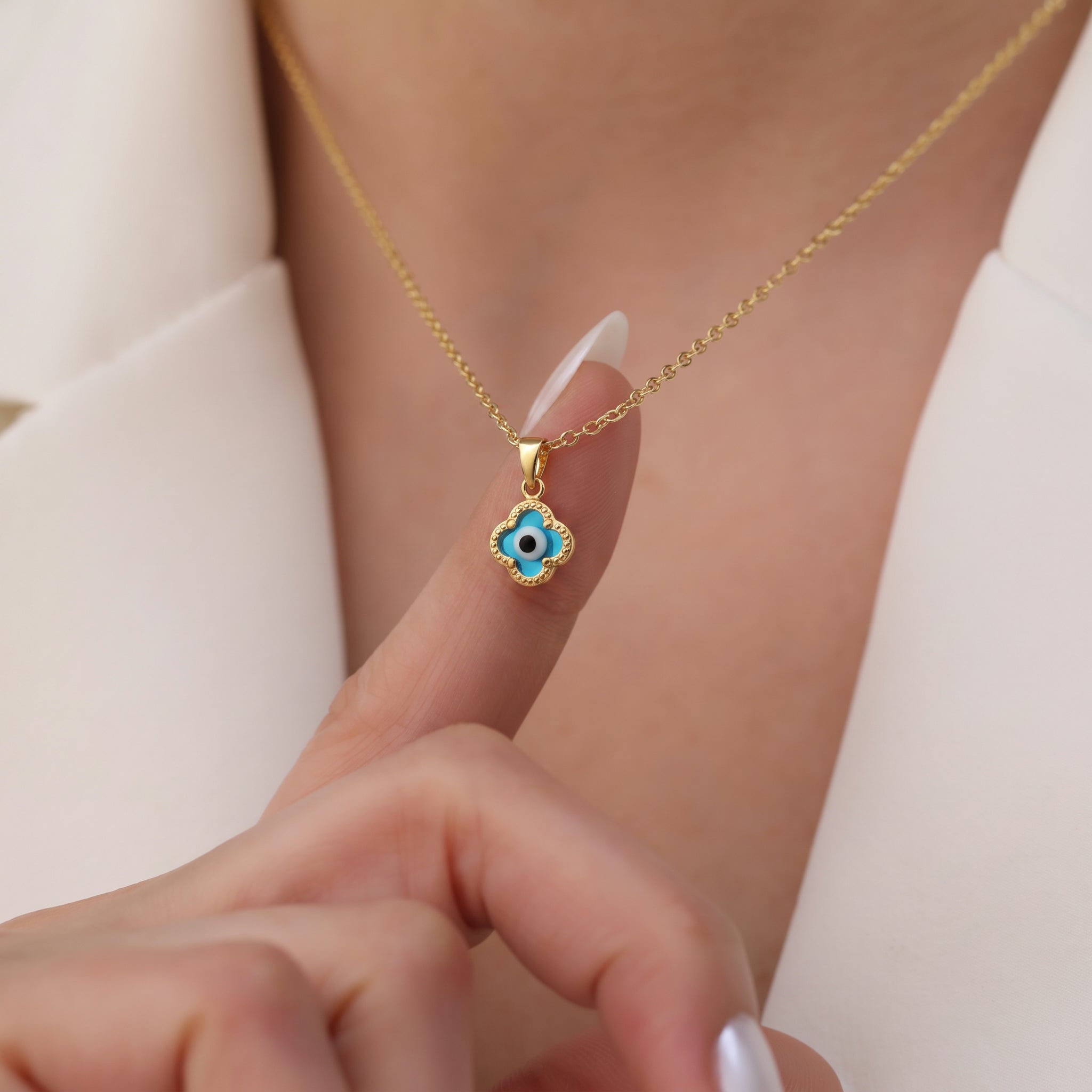 Evil Eye Clover Pendant