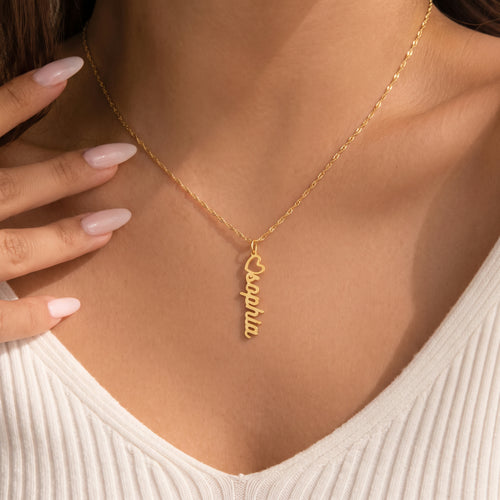 Custom Vertical Script Name Pendant