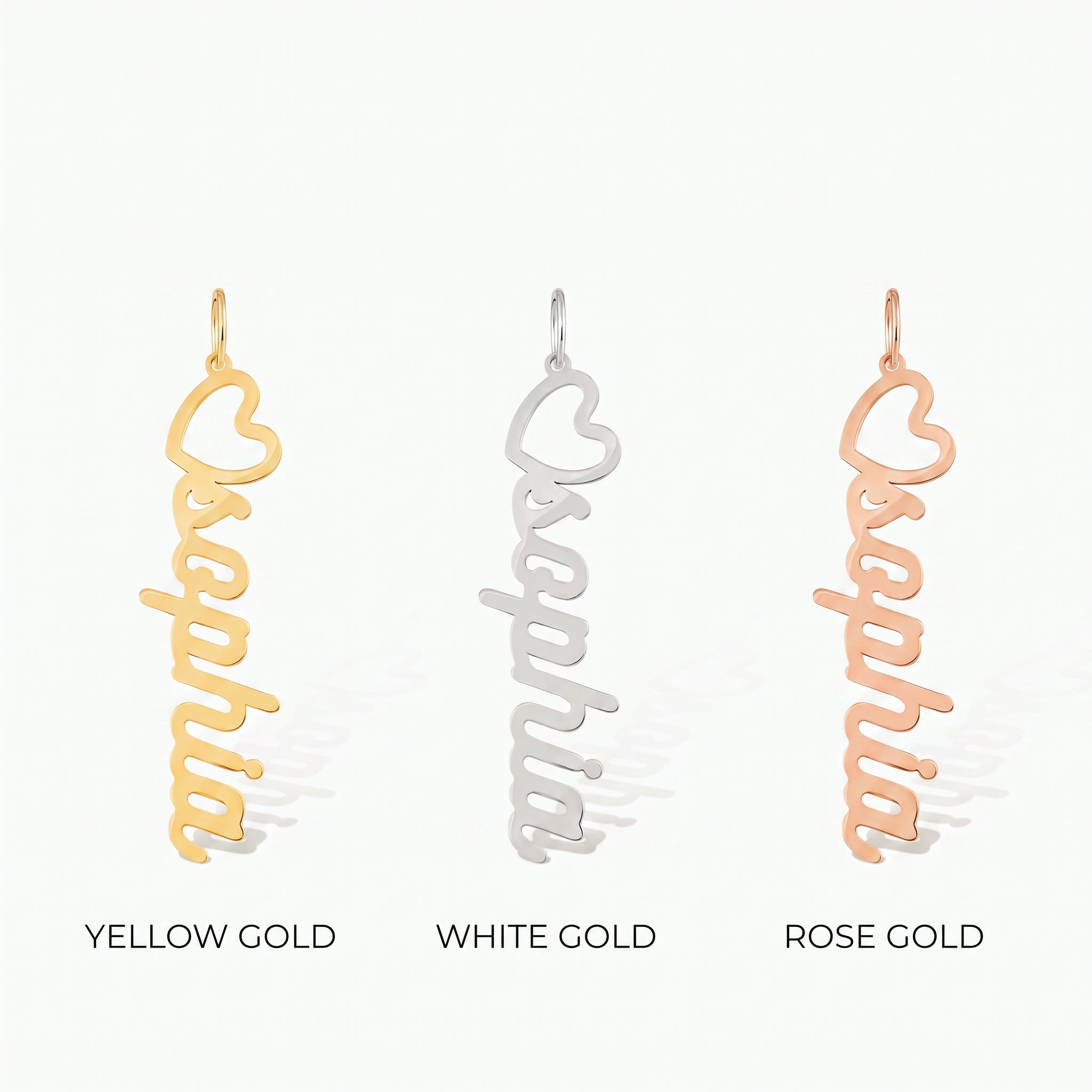Custom Vertical Script Name Pendant