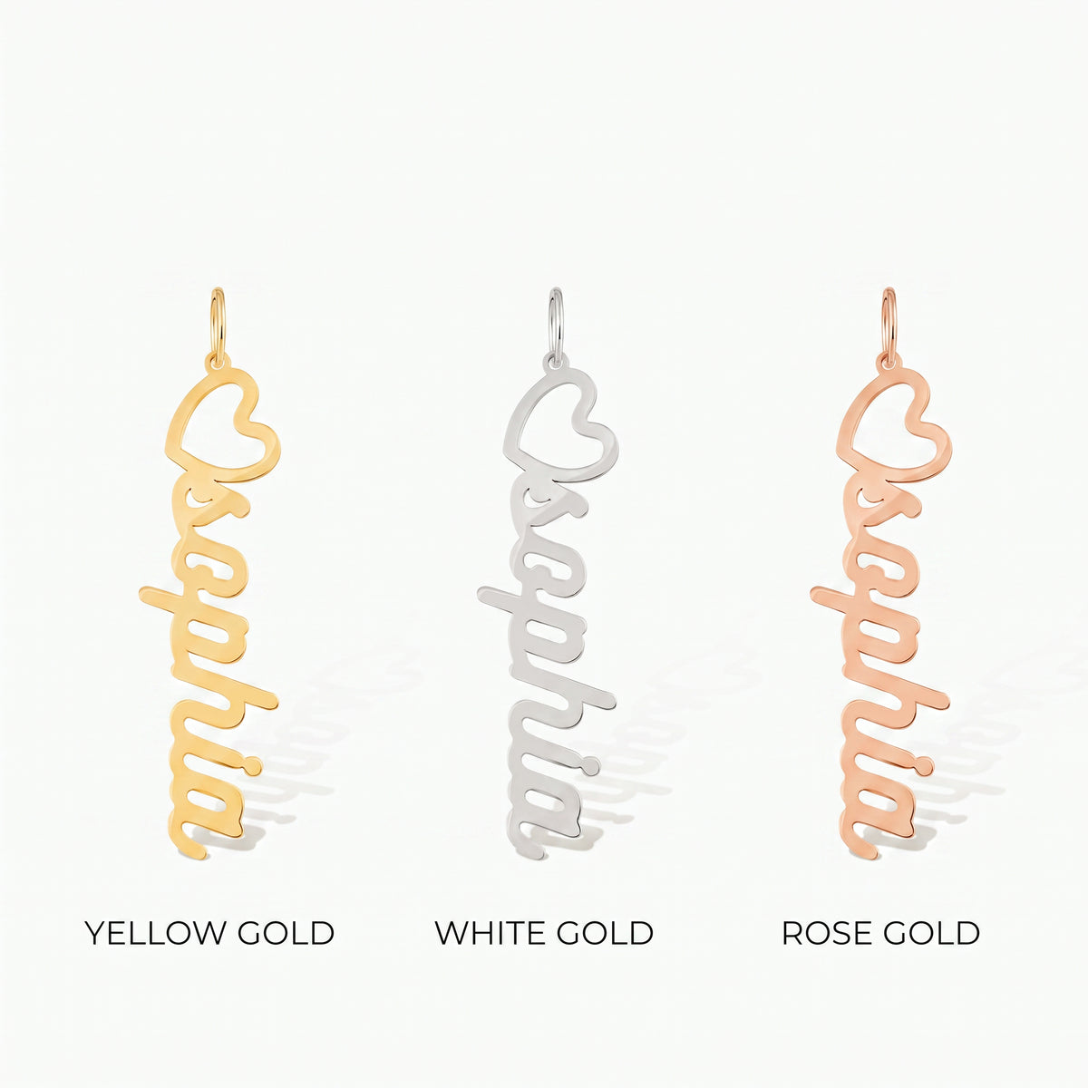 Custom Vertical Script Name Pendant