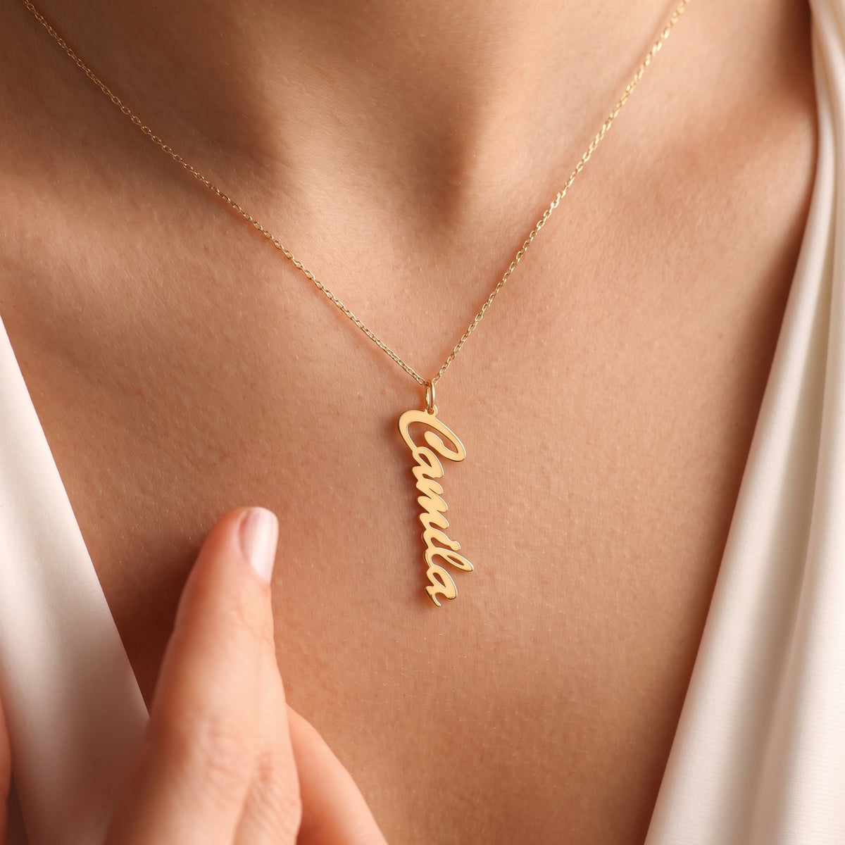 Personalized Vertical Name Pendant