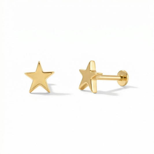 Star Flat Back Stud for Cartilage