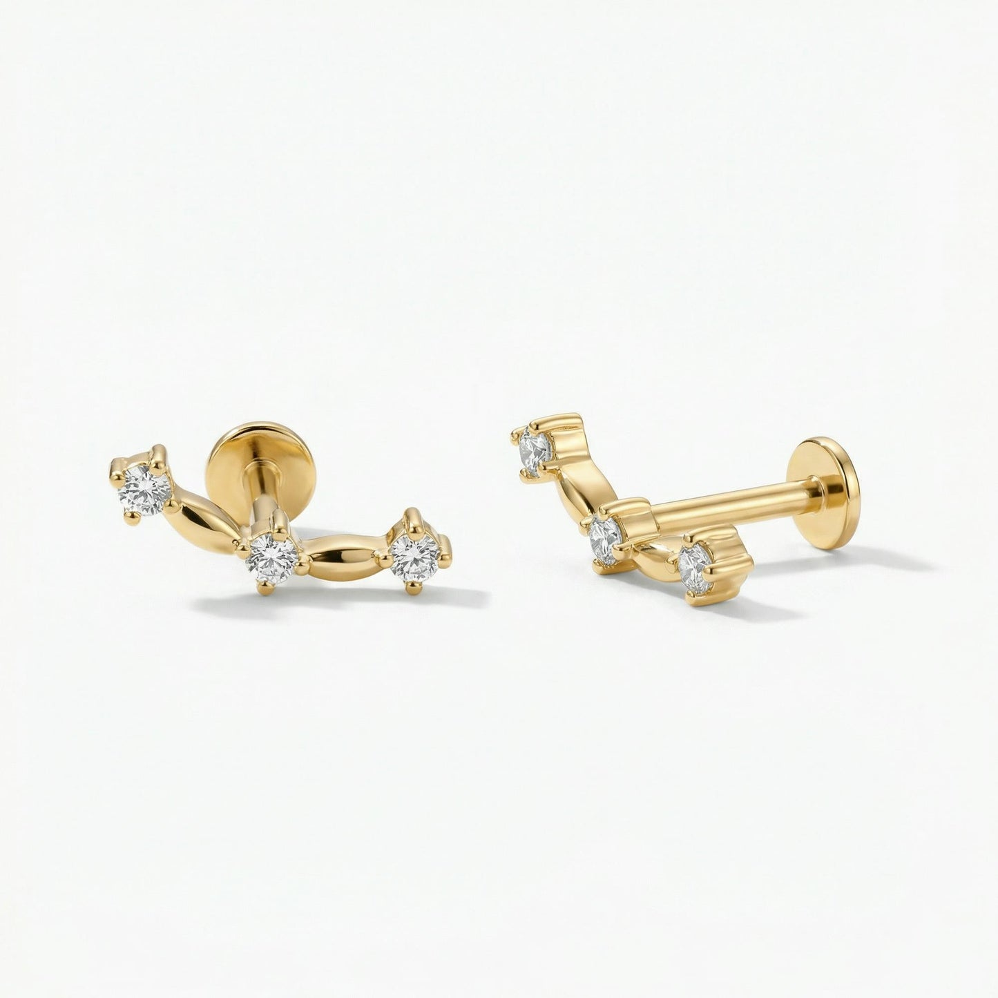 Comet CZ Bar Earring