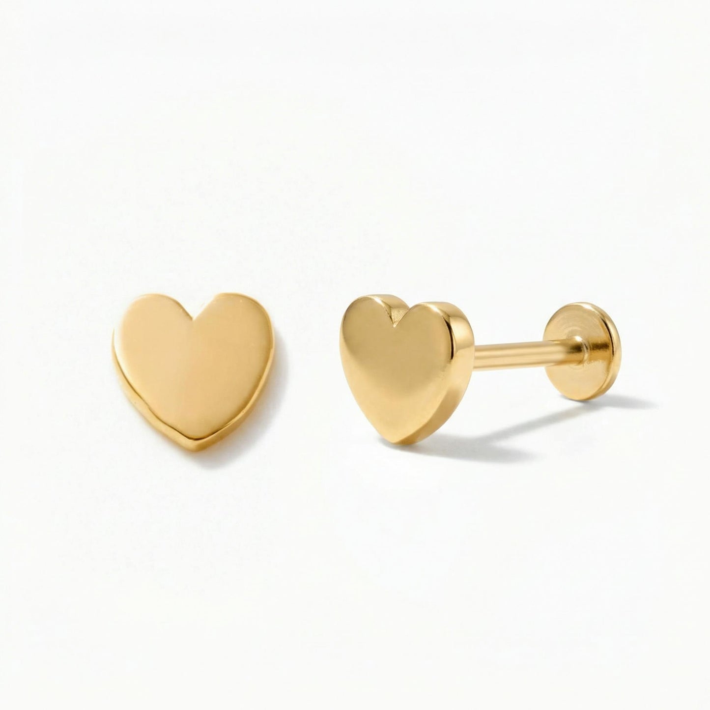 Heart Flat Back Piercing Stud