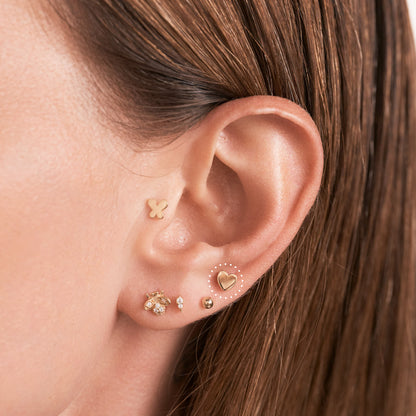 Heart Flat Back Piercing Stud