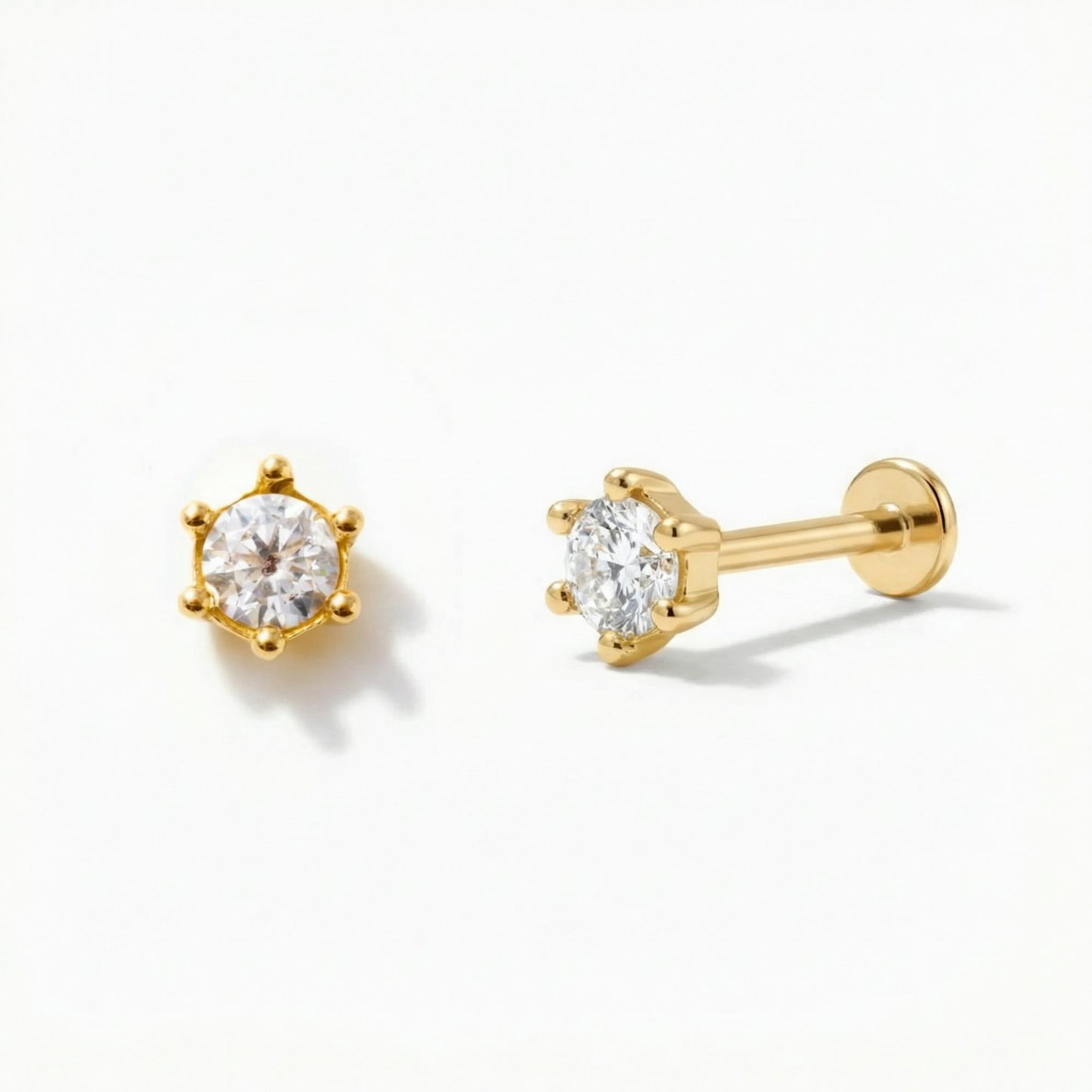 Piercing Flat Back Stud Earring