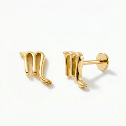 Zodiac Threaded Stud Earring