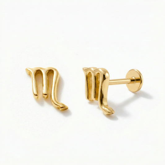Zodiac Threaded Stud Earring