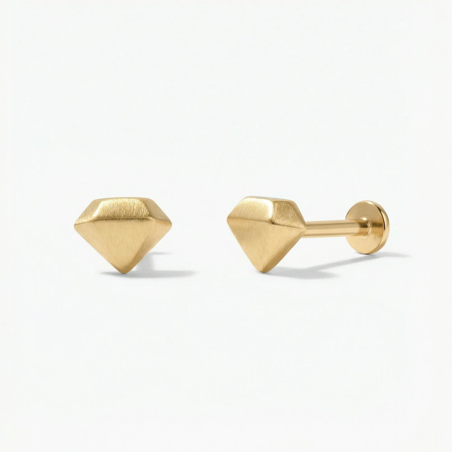 Gelin Diamond Cut Shape Threaded Stud Earring