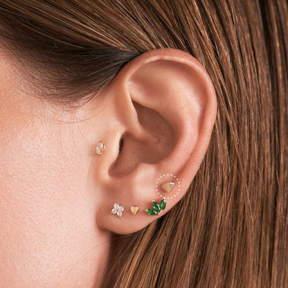 Gelin Diamond Cut Shape Threaded Stud Earring