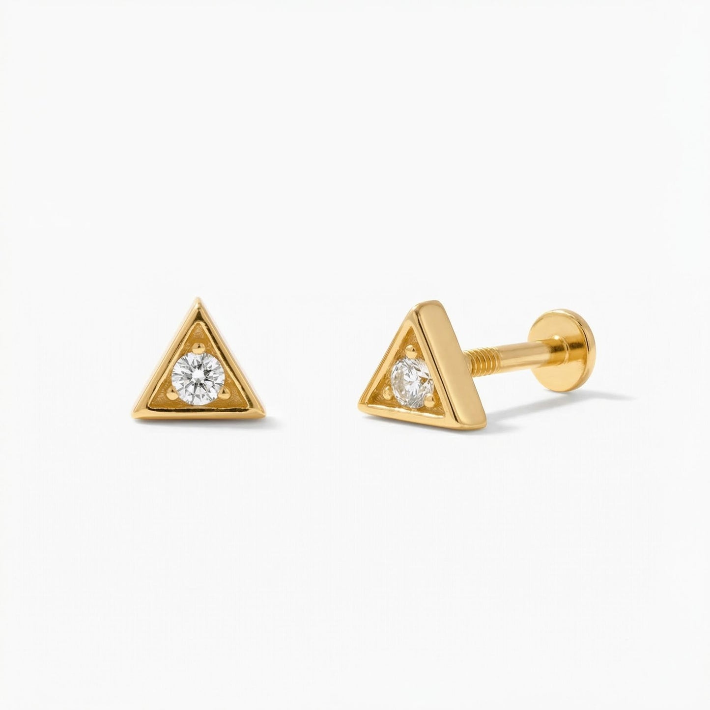 Triangle Flat Back Piercing Stud