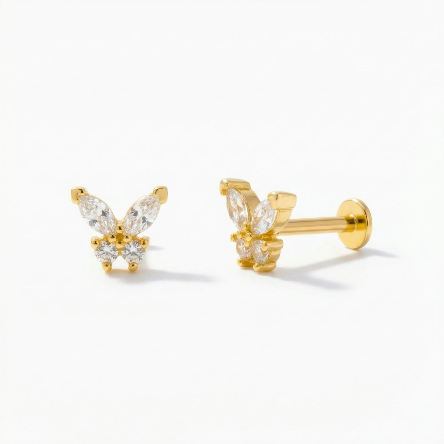Butterfly Threaded Stud Earring