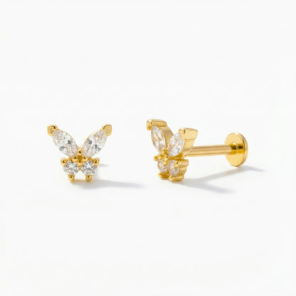 Butterfly Threaded Stud Earring