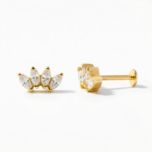 Marquise Piercing Stud Earring