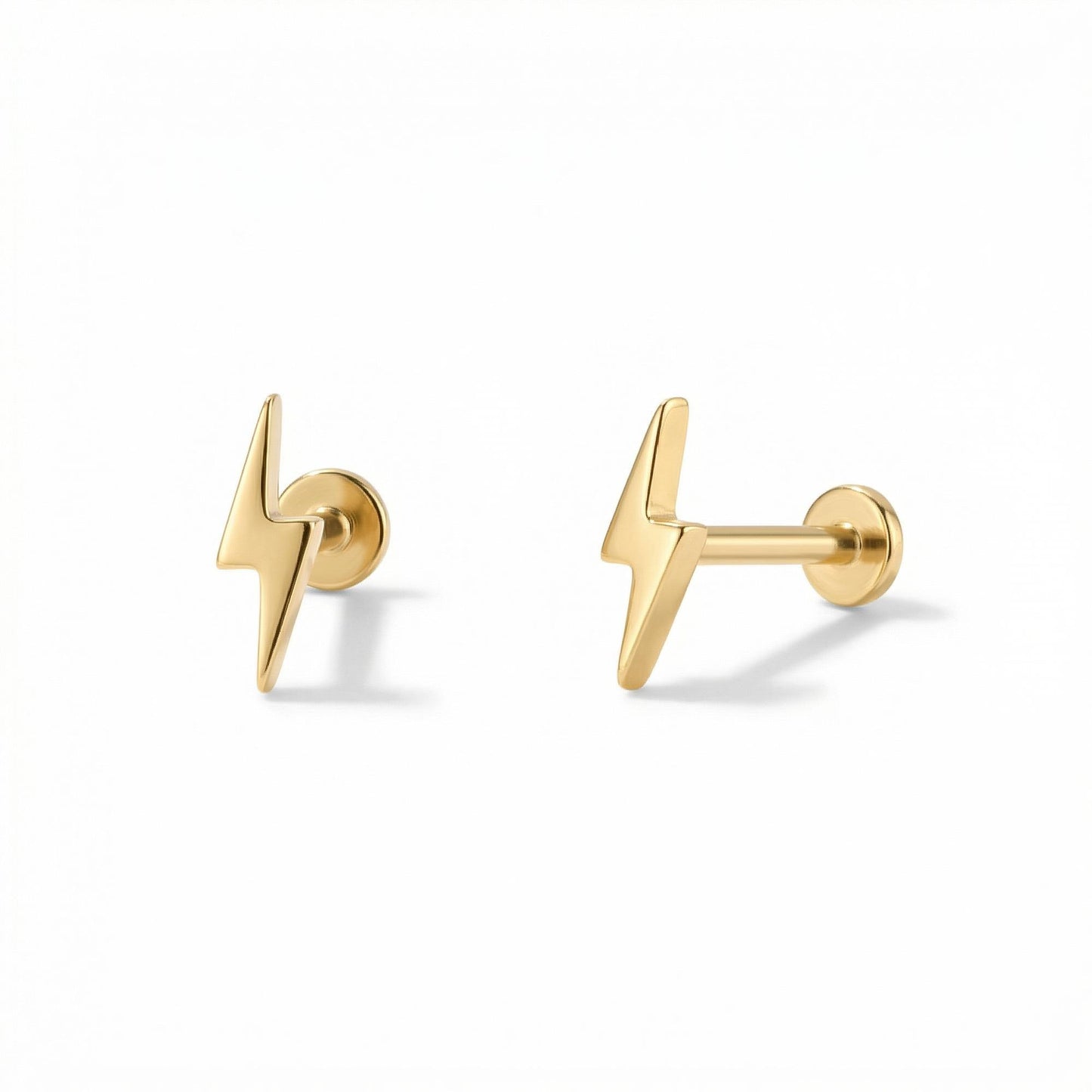 Lightning Bolt Threaded Stud Earring
