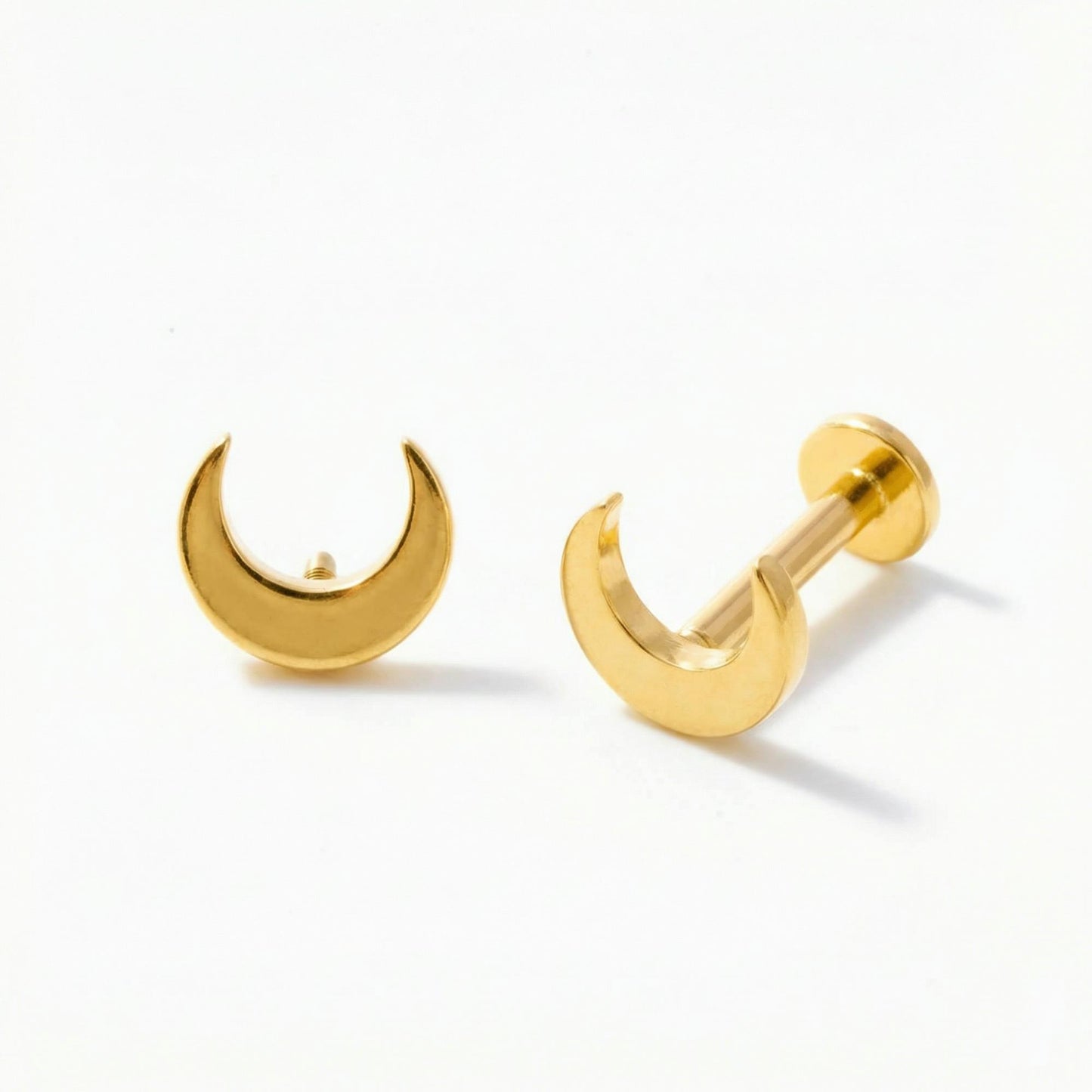 Moon Threaded Stud Earring