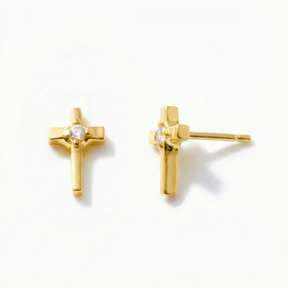 Cross Flat Back Piercing Stud