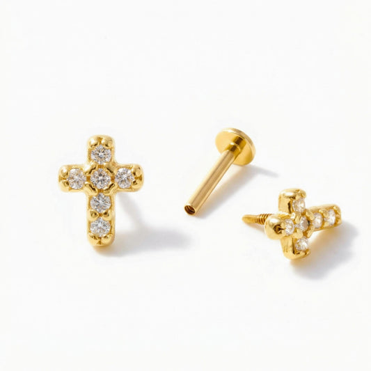 Cross Threaded Stud Earring