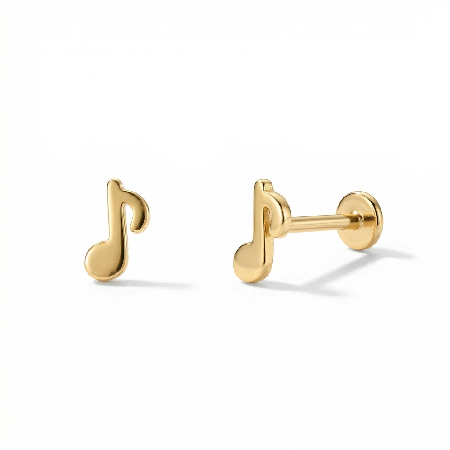 Music Note Flat Back Piercing Stud