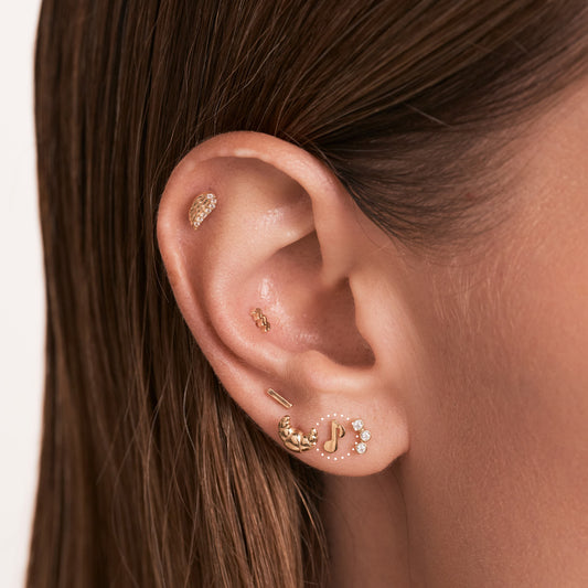 Music Note Flat Back Piercing Stud