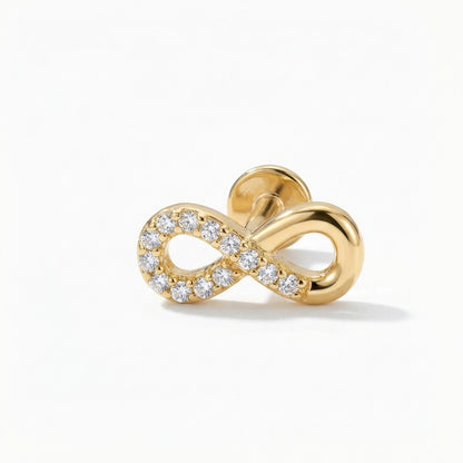 Infinity Piercing Threaded Stud Earring