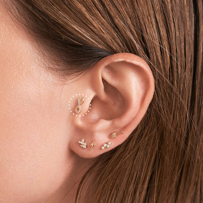 Infinity Piercing Threaded Stud Earring