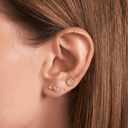Crown Threaded Stud Earring
