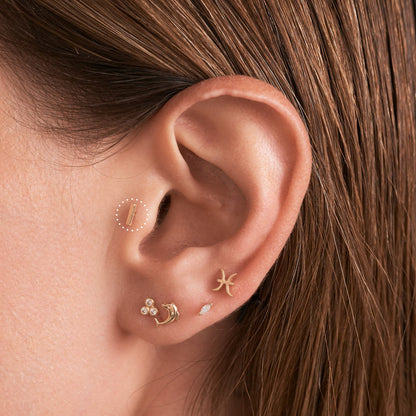 Bar Flat Back Piercing Stud