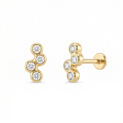 Cluster Flat Back Piercing Stud
