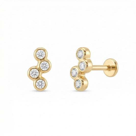 Cluster Flat Back Piercing Stud