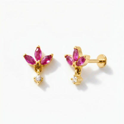 Marquise Flower Piercing Stud Earring