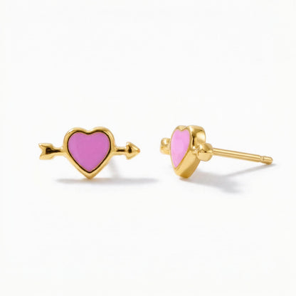 Pink Heart Arrow Piercing Stud