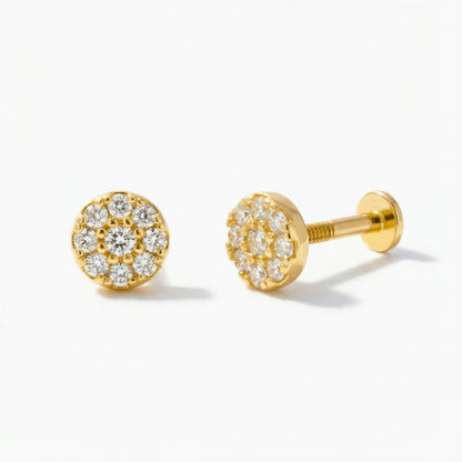 Diamond Cluster Stud Earring