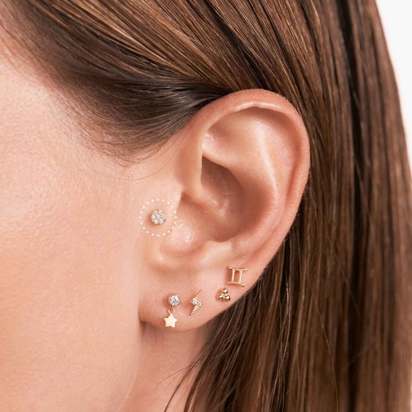 Diamond Cluster Stud Earring