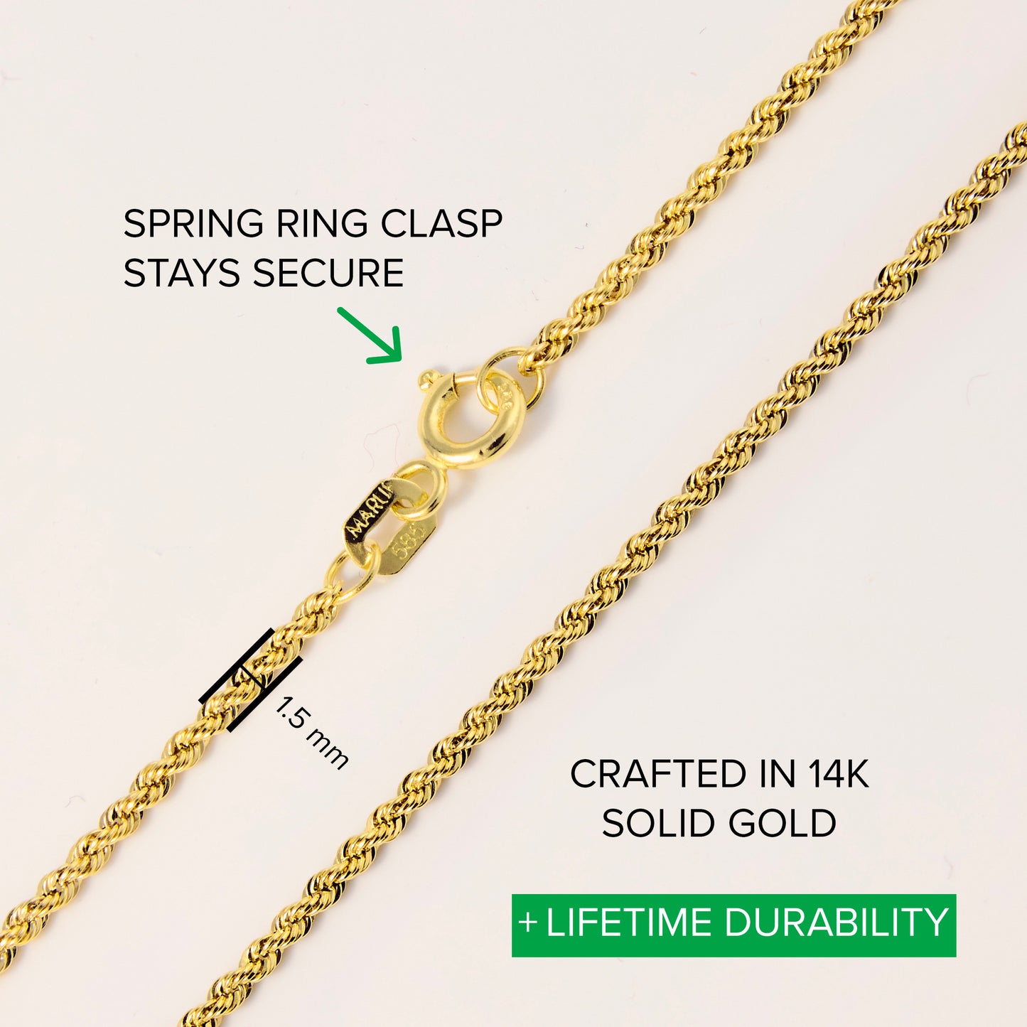 Braided Rope Style Link Chain Necklace