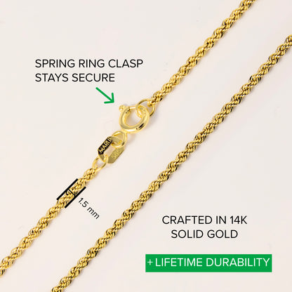 Braided Rope Style Link Chain Necklace