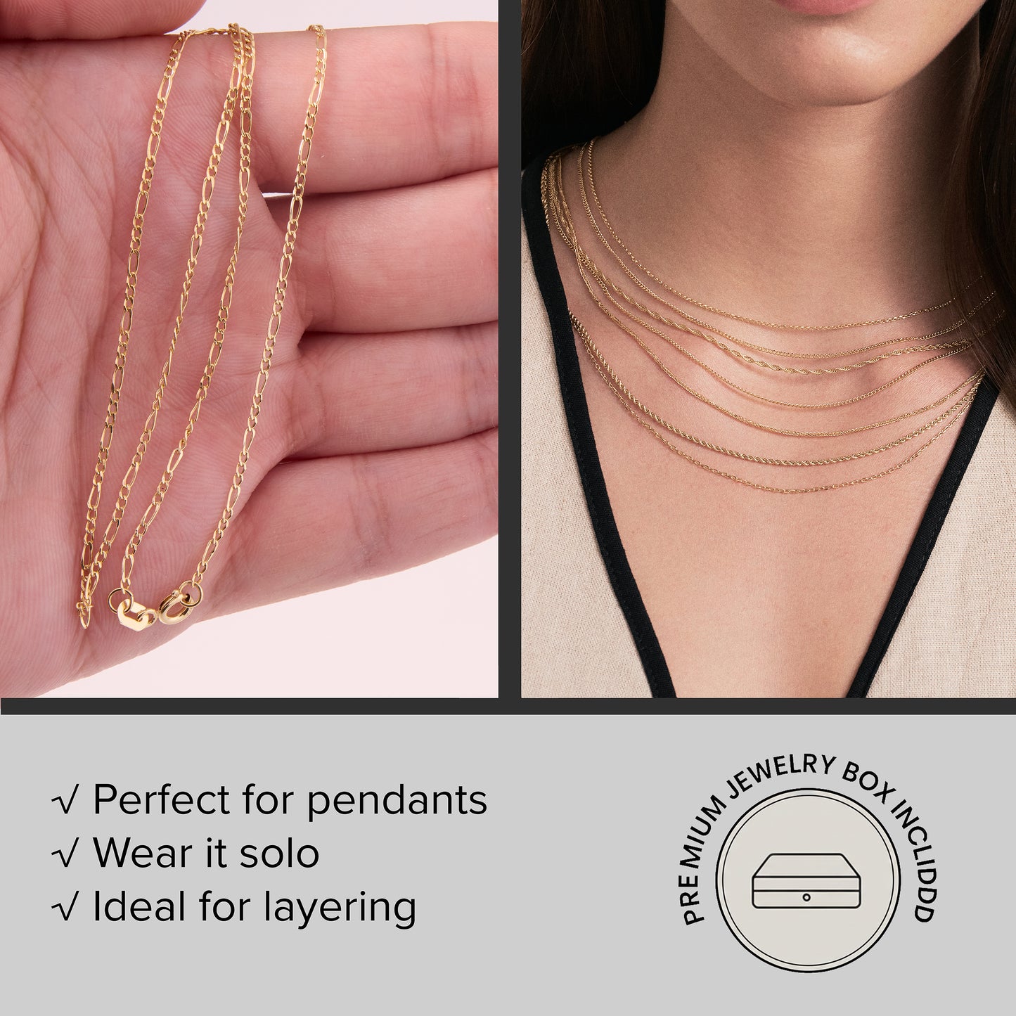 Dainty Diamond Cut Gold Rope Chain Necklace