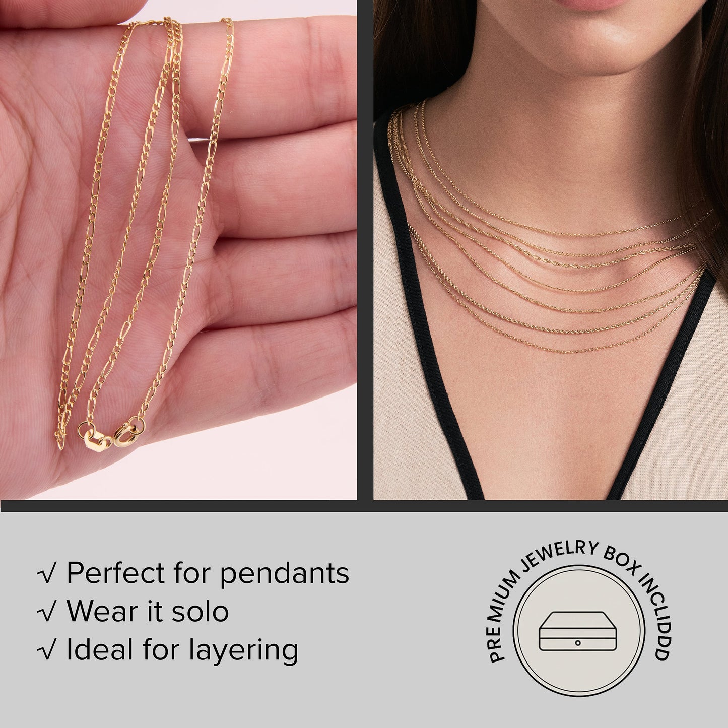 Dainty Diamond Cut Gold Rope Chain Necklace