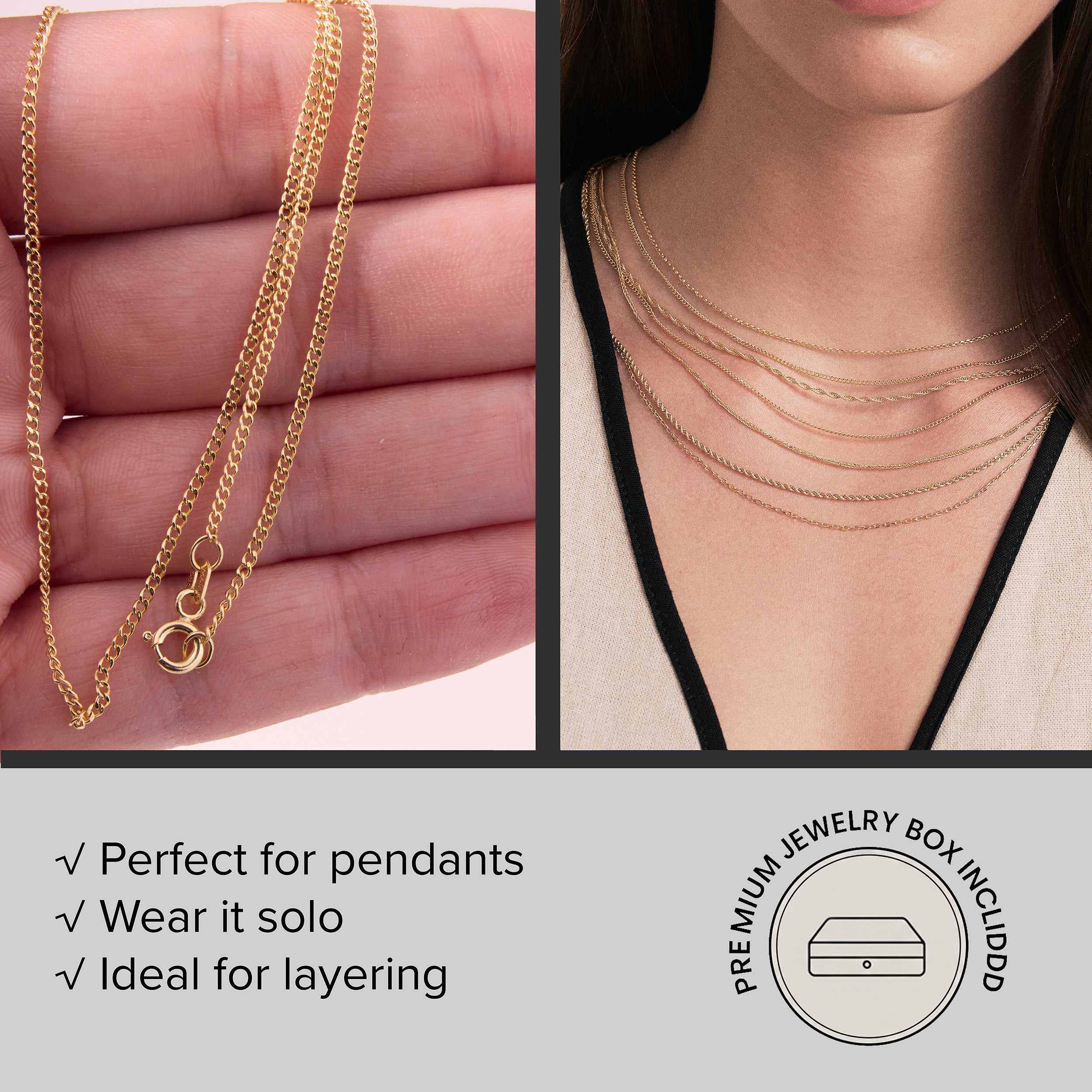 Dainty Rolo Link Chain Necklace