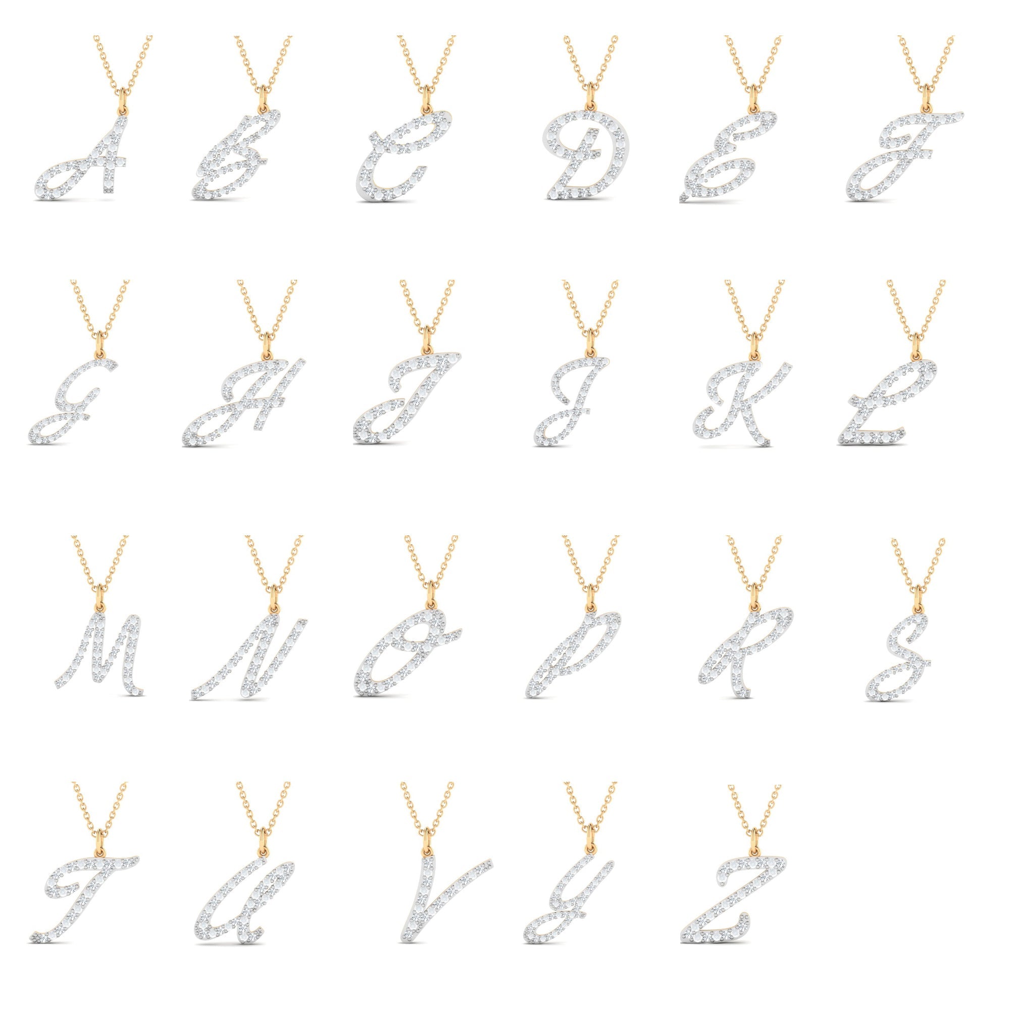 Diamond Letter Necklace