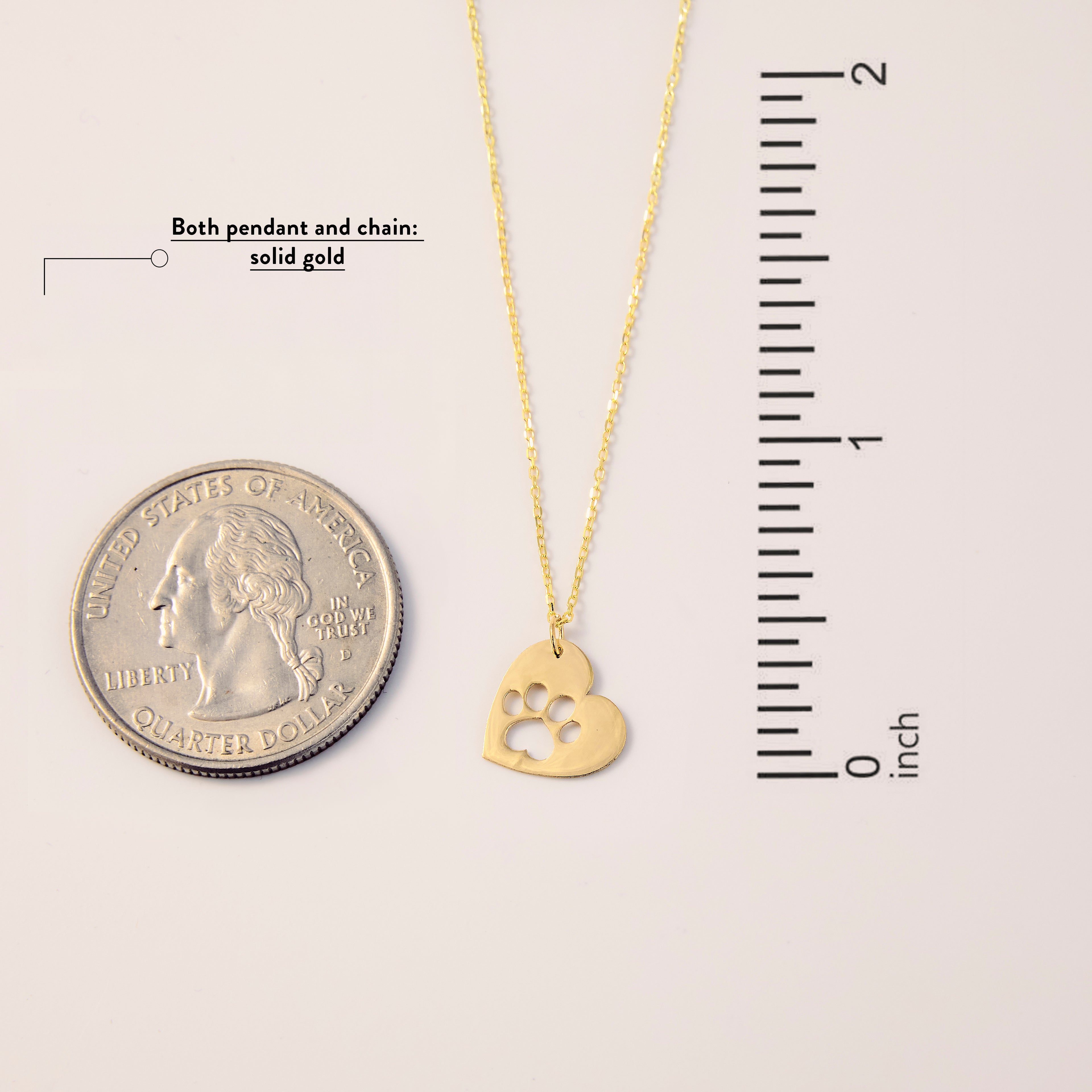 Diamond Paw Heart Necklace