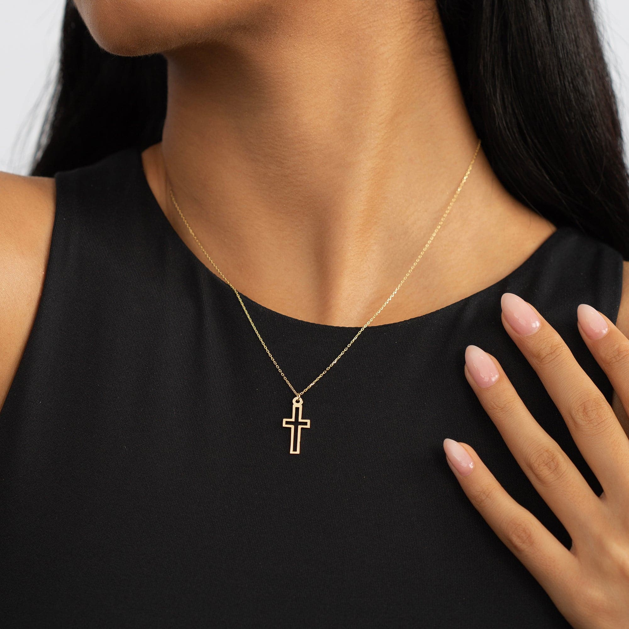 gold cross chain necklace