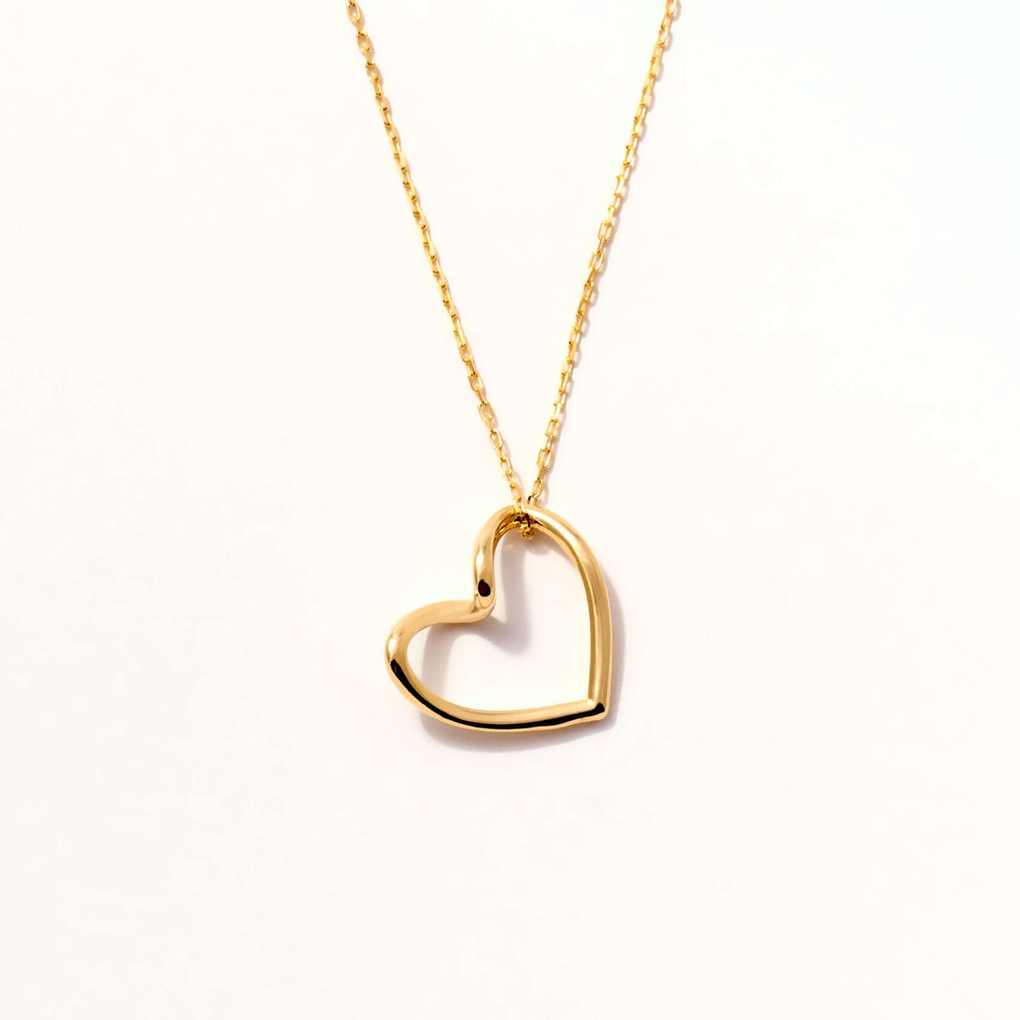 Open Heart Necklace in 14k Solid Gold