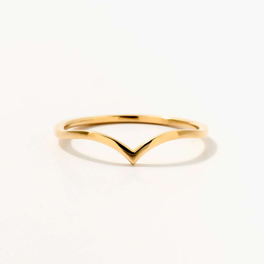 V-Shaped Ring in 14K Solid Gold