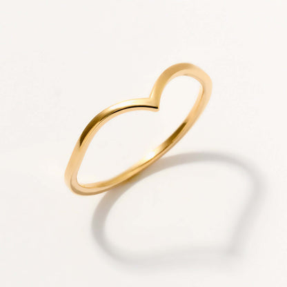 V-Shaped Ring in 14K Solid Gold