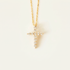Diamond Cross Religious Necklace