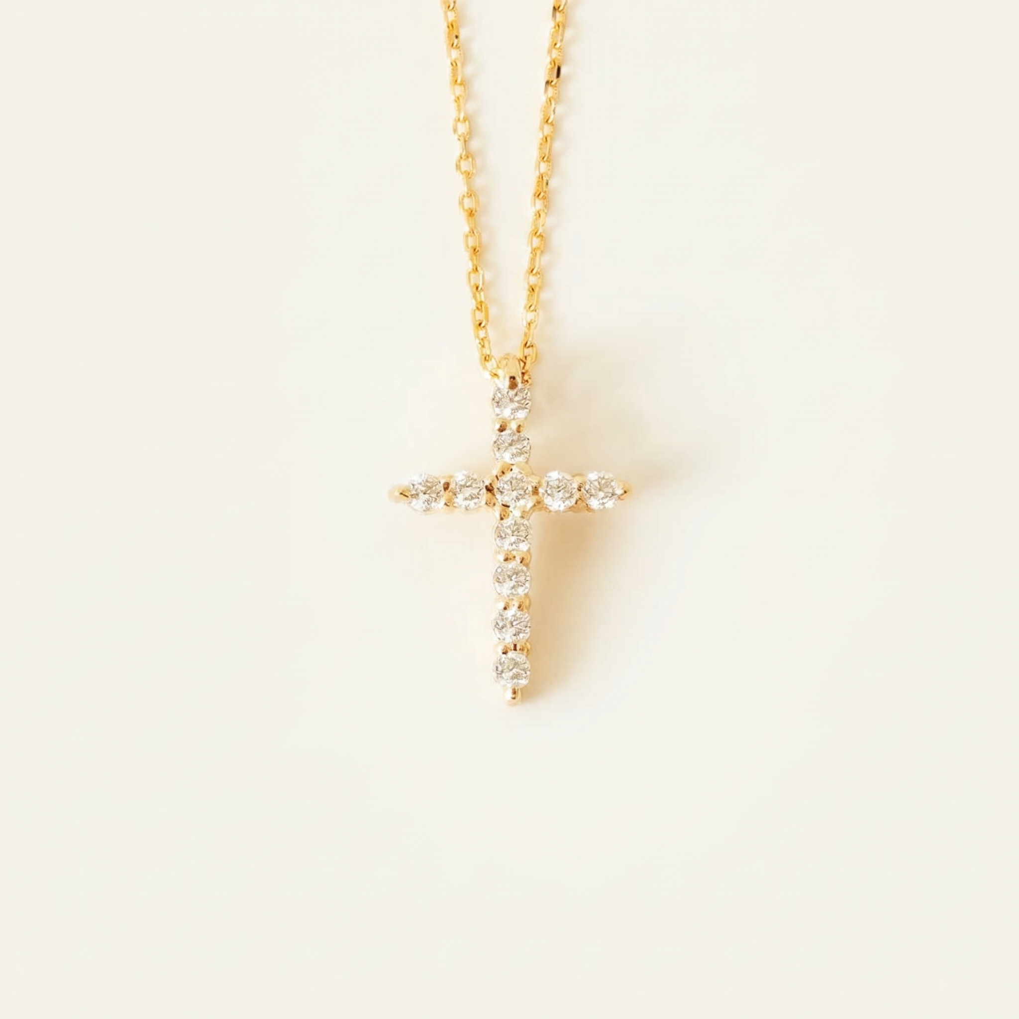Diamond Cross Religious Necklace