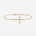 Diamond Pave Horizontal Cross Bracelet