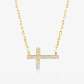 Diamond Horizontal Cross Necklace