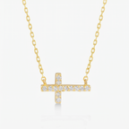 Diamond Horizontal Cross Necklace